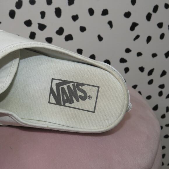 Vans White Canvas Authentic Slip On Mule Sneakers - Picture 6 of 8